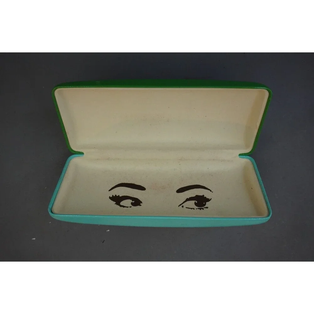 Kate Spade Eyeglass Case Turquoise Blue and Green Hard Clam Shell Eye Glasses